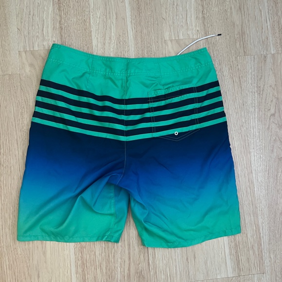 Men’s Hollister Gradient Blue and Green Swim Shorts Sz 34 - Picture 2 of 4